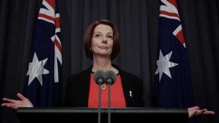 Prime Minister Julia Gillard ran down the clock and the journalists during Monday's press conference. Photo: Alex Ellinghausen