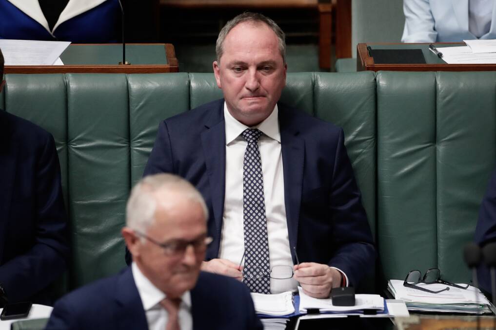The deputy PM sat stony-faced through question time on Wednesday. Photo: Alex Ellinghausen