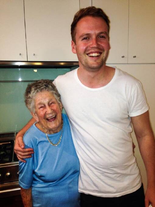 Much-loved: Kurt Steel with his 93-year-old grandmother, Helen Steel. Photo: Supplied