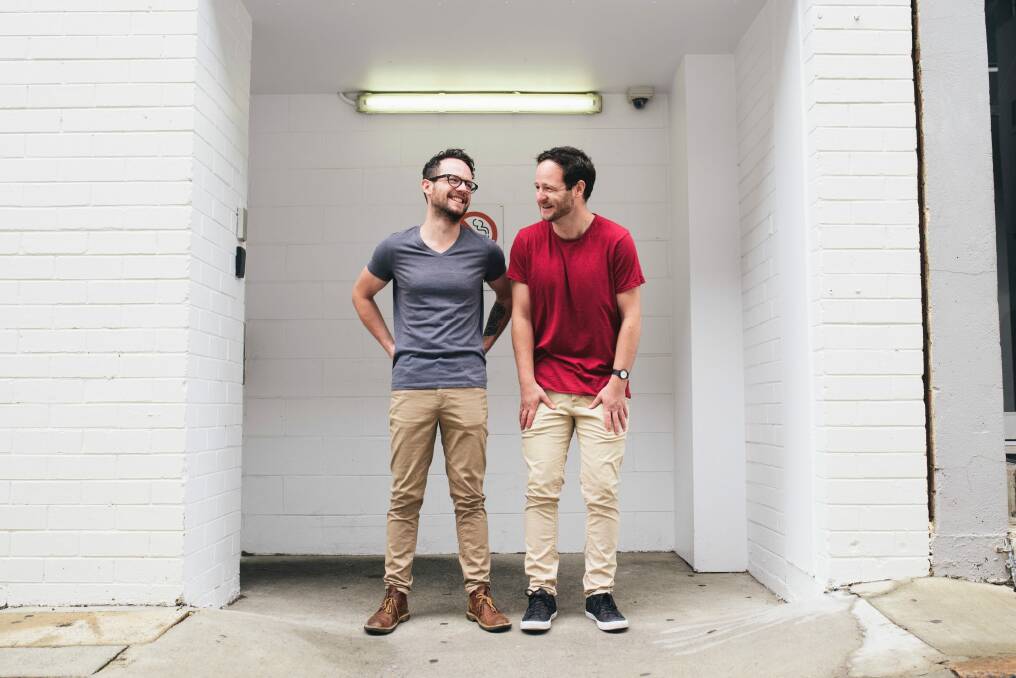 Queanbeyan brothers Andrew and Danny Bensley are performing at both the Melbourne International and Canberra comedy festivals in March. Photo: Rohan Thomson