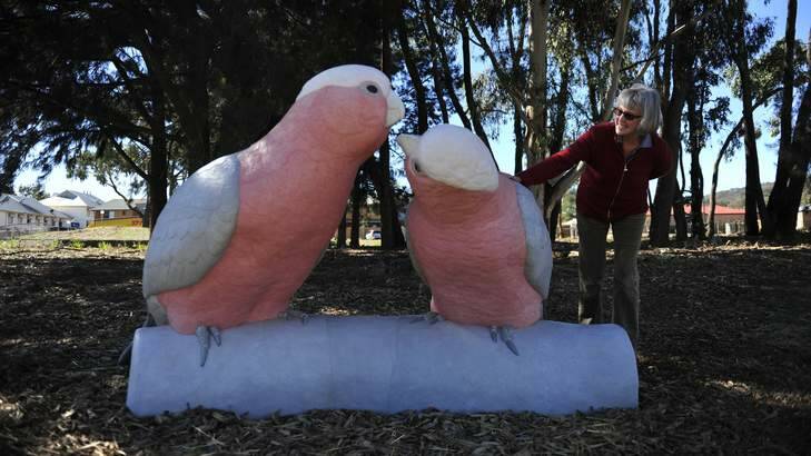 The sculpture Kissing Galahs is at the new Village Building. Photo: Jay Cronan