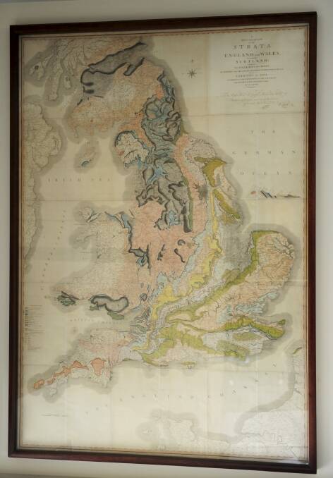 Catalyst: The 1815
geological map of Britain, on display at the ANU School of Earth Sciences.
