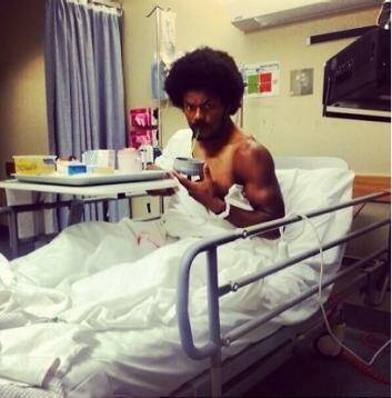 ACT Brumbies winger Henry Speight in hospital after breaking his jaw against the NSW Waratahs. Photo: Instagram