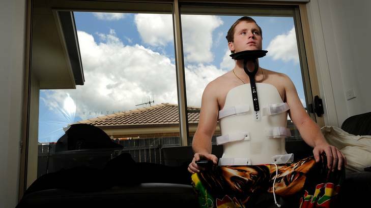 Jayson Bush, 22, at his Canberra home. Photo: Colleen Petch