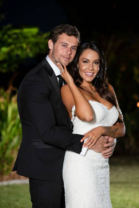 Ryan Gallagher and Davina Rankin after being married at first sight. Photo: Nigel Wright
