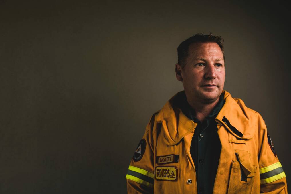 Matthew Dutkiewicz was a volunteer fire fighter during the 2003 Canberra Bush fires where he lost his family home.  Photo: Jamila Toderas