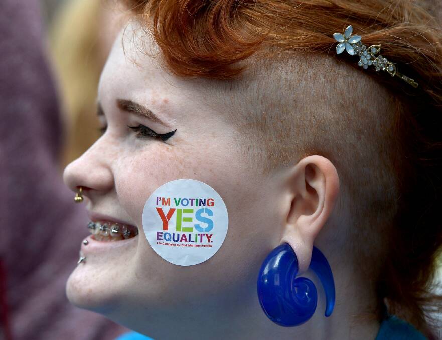 An Irish supporter of same-sex marriage after the successful referendum last year. Photo: Getty Images