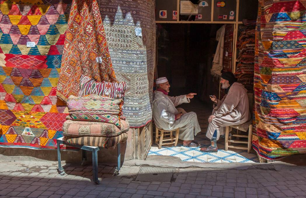 A typical street scene in the Moroccan city of Marrakesh.