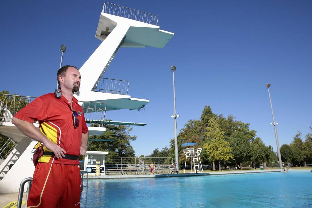 Aquatic coordinator Adrian Van Lith at Canberra Olympic Pool before the indoor and outdoor pools were closed for a leak probe. Photo: Jeffrey Chan