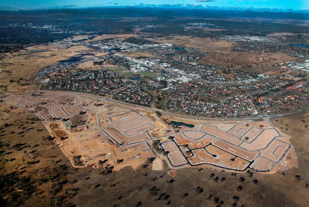 An aerial view of Throsby in Gungahlin. Photo: ACT Land Development Agency