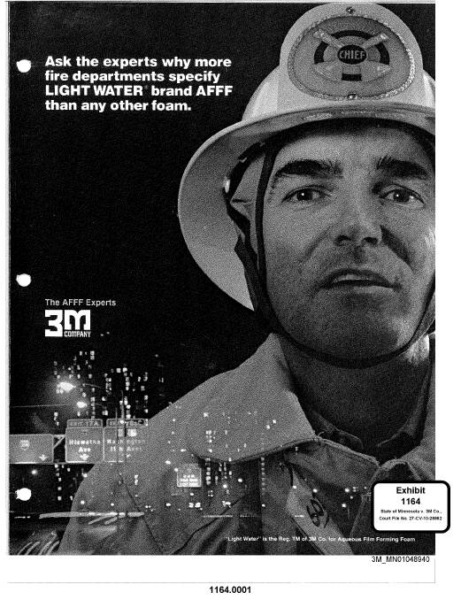 A 3M advertisement for fire fighting foam. Photo: Photo supplied
