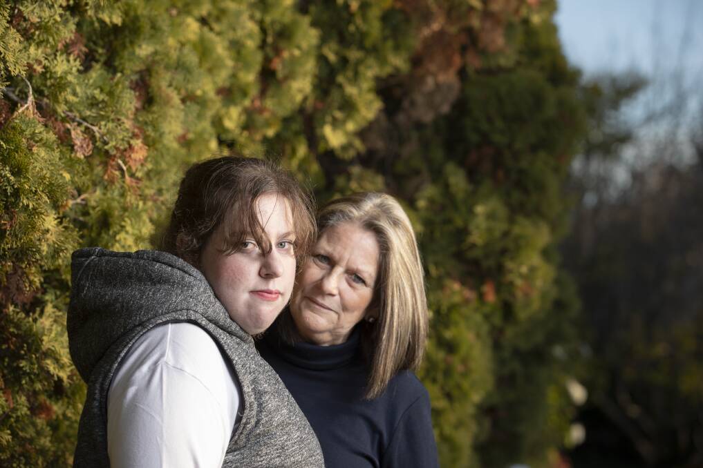 Charlotte Evans, and her mum Rita Evans. Charlotte faces an uncertain future after Human Services ended its contract with disability employment provider LEAD. Photo: Sitthixay Ditthavong