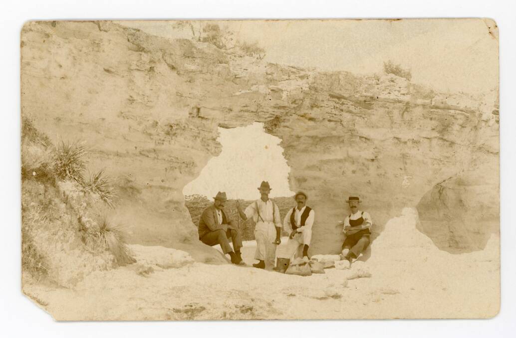 Historic image of the Hole in the Wall, circa 1910. Photo: Jervis Bay Maritime Museum