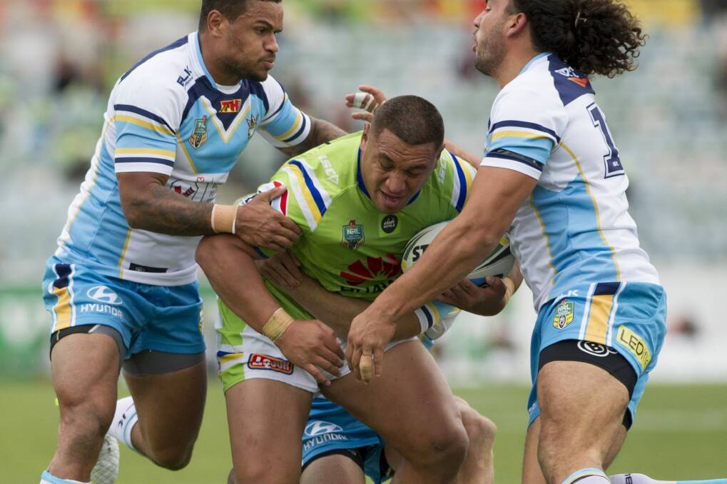 Canberra Raiders forward Josh Papalii was overlooked for the Queensland State of Origin team. Photo: Jay Cronan