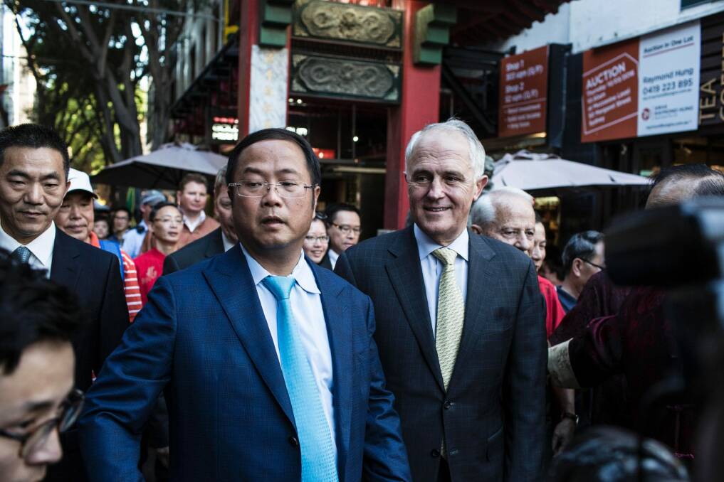 Huang Xiangmo and Prime Minister Malcolm Turnbull. Photo: Dominic Lorrimer