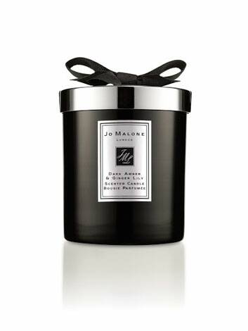 Dark amber and ginger lily scented candle.