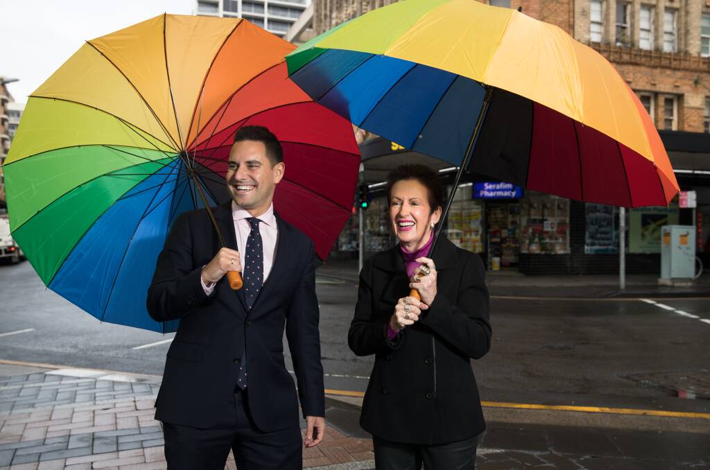 Sydney Mayor Clover Moore and NSW MP Alex Greenwich revealed plans for the new crossing on Thursday.  Photo: Janie Barrett