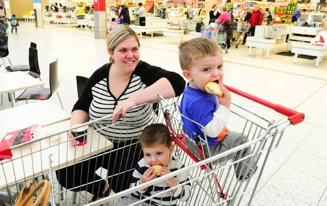Sarah Lindsay of Forde with her sons Landon, 3, and Zach, 19 months. Photo: Melissa Adams