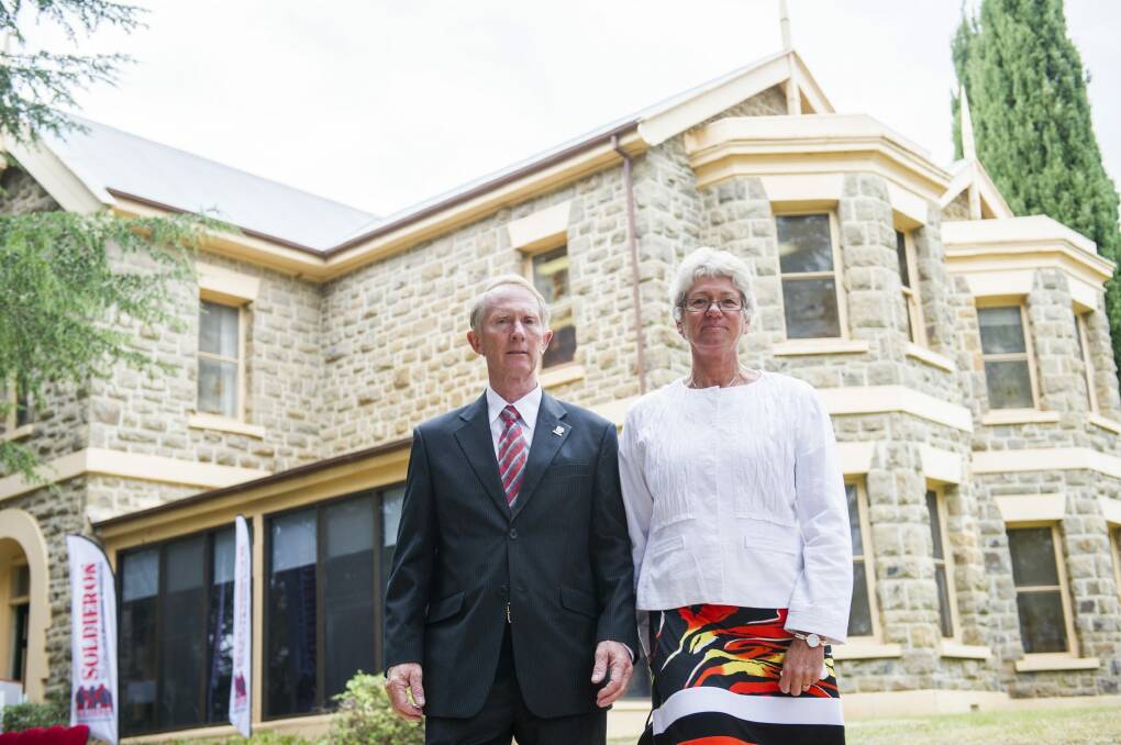 Hugh and Janny Poate at the opening of the relocated Robert Poate Reintegration and Recovery Centre and national Soldier On headquarters in Crace in March this year. 


 Photo: Rohan Thomson