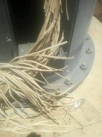 Wires were cut at the base of one of the newly-installed lights over the weekend. Photo: via Twitter / @AffinityET