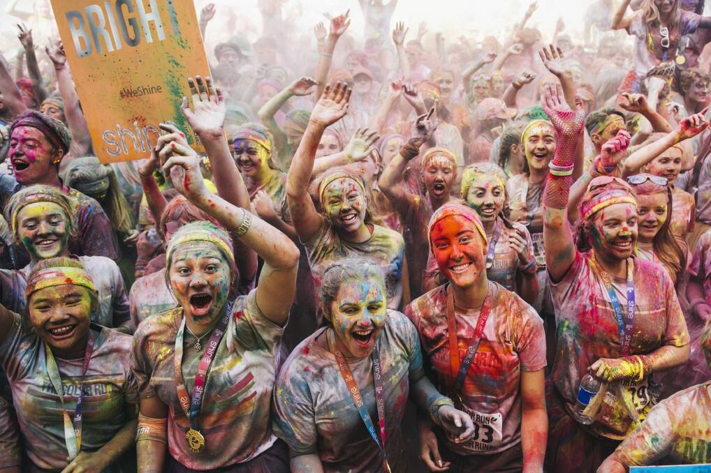 The Canberra Color Run at Commonwealth Park on Sunday morning.  Photo: Rohan Thomson