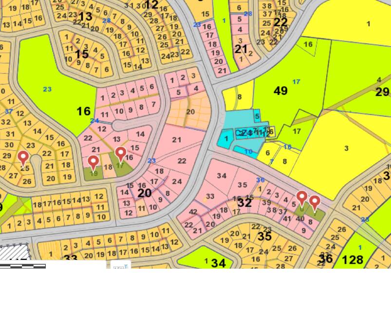 About 80 blocks (in pink) in a section of Campbell, which are zoned for multi-unit housing. Photo: ACTMapi
