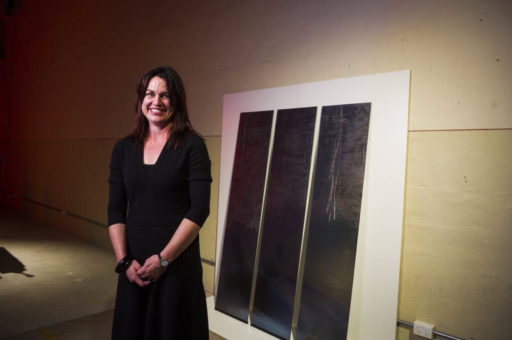 Winner of the 2018 Hindmarsh prize Kate Baker for her work <i>Lena on the Tramp</i>. Photo: Dion Georgopoulos