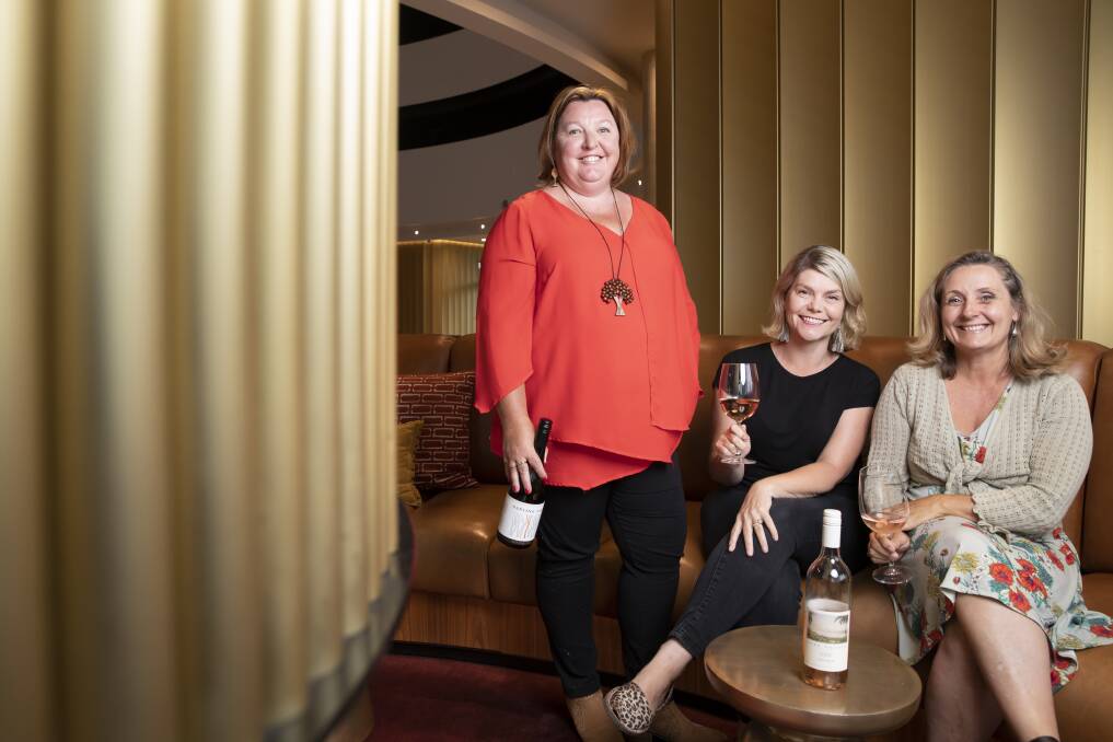 Fran Marshall, Sarah McDougall and Carla Rodeghiero will host the inaugural Canberra Women in Wine Dinner. Photo: Sitthixay Ditthavong