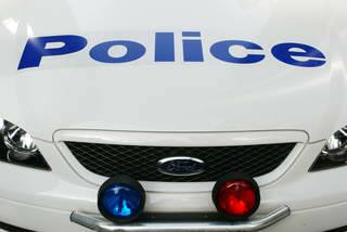 Two people have been arrested over allegedly ramming a police car in Fyshwick while trying to avoid arrest.