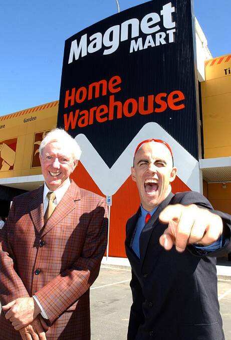 'Magnet Mart guy' Brendan Sloane (right) with Magnet Mart founder Paul Donaghue in 2004. Photo: Gary Schafer