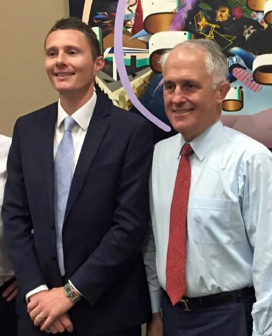 Port Augusta Mayor Sam Johnson with Prime Minister Malcolm Turnbull Photo: Supplied