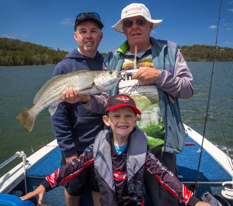 Get the whole family involved in fishing this summer. Pictured: Ben Caddaye, Jim Caddaye and Liam Caddaye. Photo: Ben Caddaye