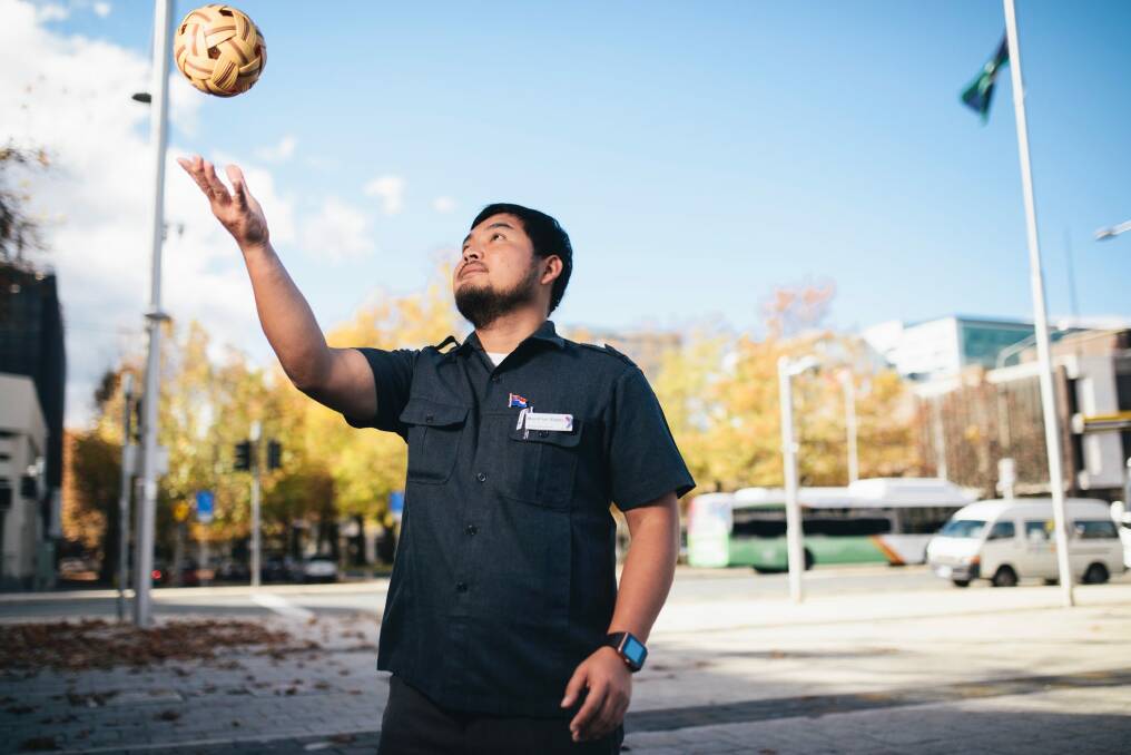 Moo Digay has played an instrumental role bringing the sport of cane ball to Canberra. Photo: Rohan Thomson