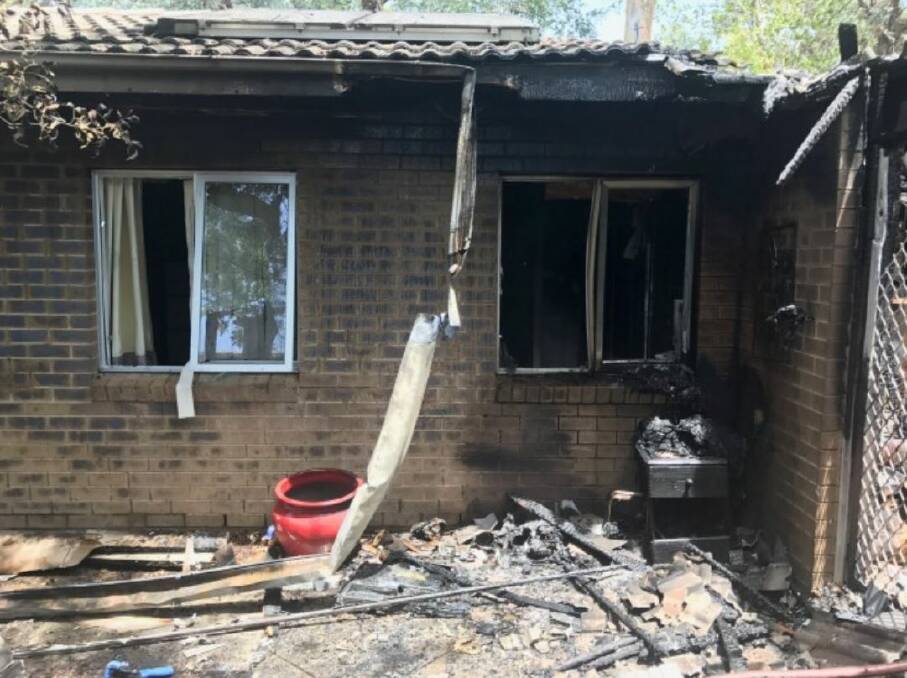 The fire caused extensive damage to the rear of the property Photo: ACT Emergency Services Agency
