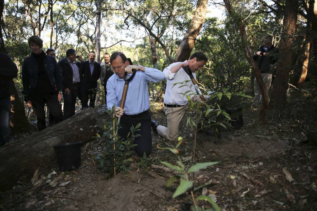 Former prime minister Tony Abbott and Minister for the Environment Greg Hunt launch the Green Army.