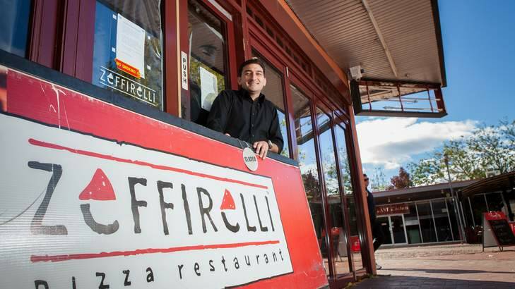Zeffirelli Pizza Restaurant in Dickson has closed after 15 years of business. Owner Joseph Pelle stands outside the closed shop front. Photo: Katherine Griffiths