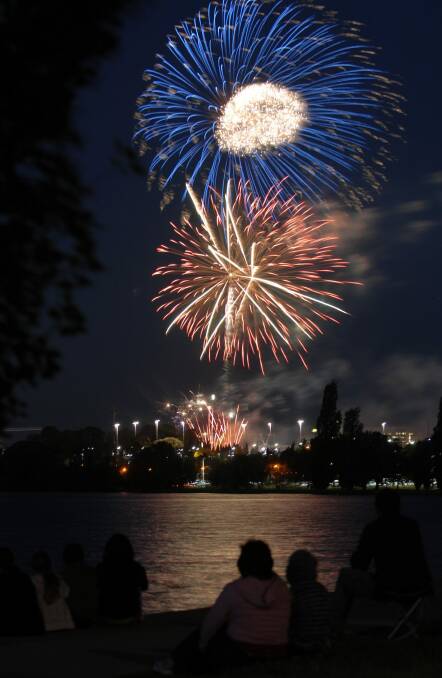 New Year's Eve fireworks in Canberra.  Photo: Graham Tidy