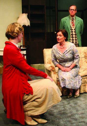 Incredibly English: Emma Wood, Elaine Noon and Don Smith in Blithe Spirit. Photo: Helen Drum
