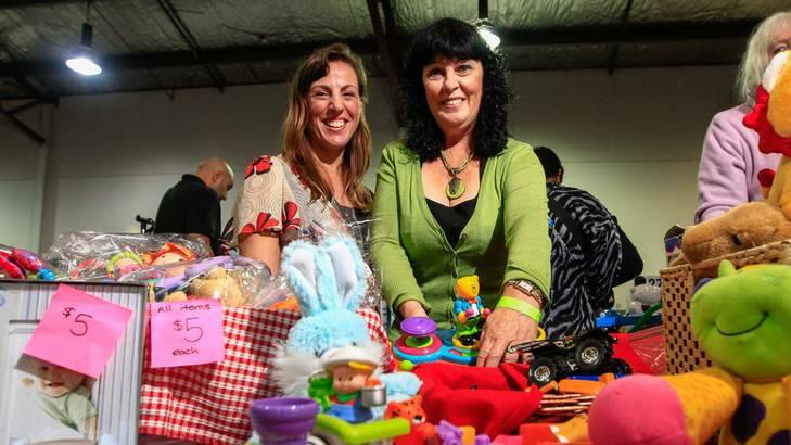 Kylie Sjoberg with her mum Lynne Vanduren at the Baby & Kids Market, EPIC. Photo: Katherine Griffiths