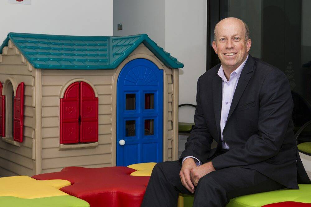 Canberra Hospital emergency department clinical director Michael Hall in a children's play area at the hospital. Photo: Jamila Toderas