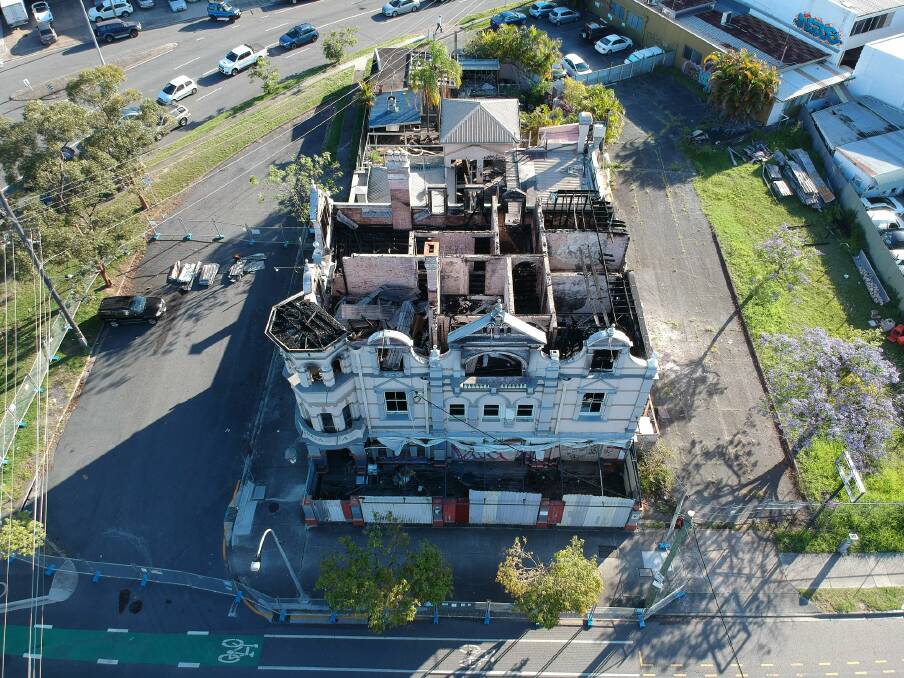 The derelict Broadway Hotel after the September fire.  Photo: Jesse Harrison
