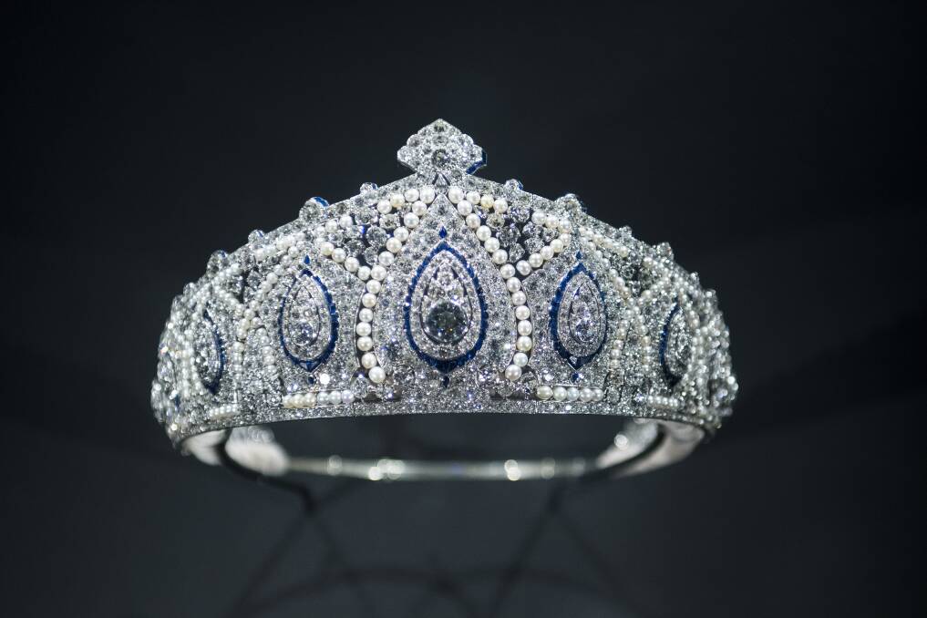 Cartier Paris Gloucester Indian tiara c1906–21, platinum, diamonds, sapphires, pearls, Their Royal Highnesses the Duke and Duchess of Glouceste