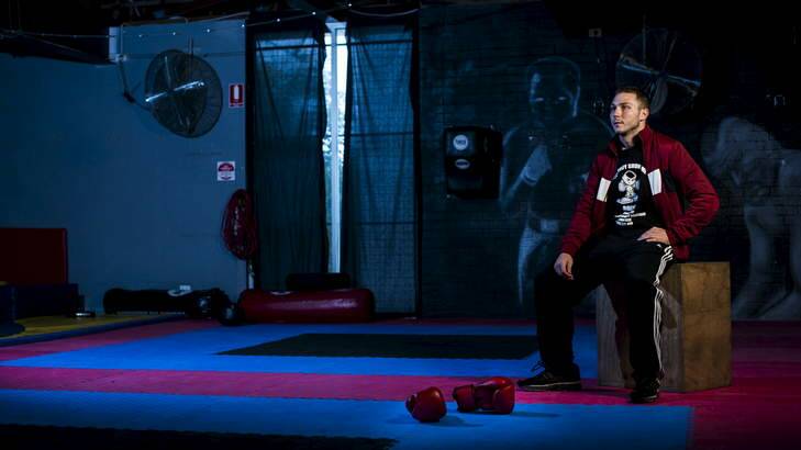 Boxer Abe Archibald at Stockade Gym in Dickson ahead of the ACT Championships on Saturday. Photo: Rohan Thomson