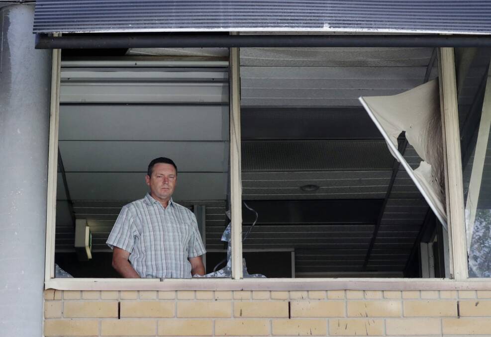 Lyle Shelton managing director of the Australian Christian Lobby at the office after a van with gas bottles exploded.  Photo: Andrew Meares