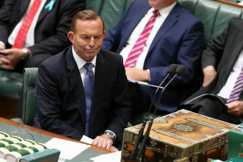 Prime Minister Tony Abbott's tough first budget sapped his political authority dramatically. Photo: Alex Ellinghausen