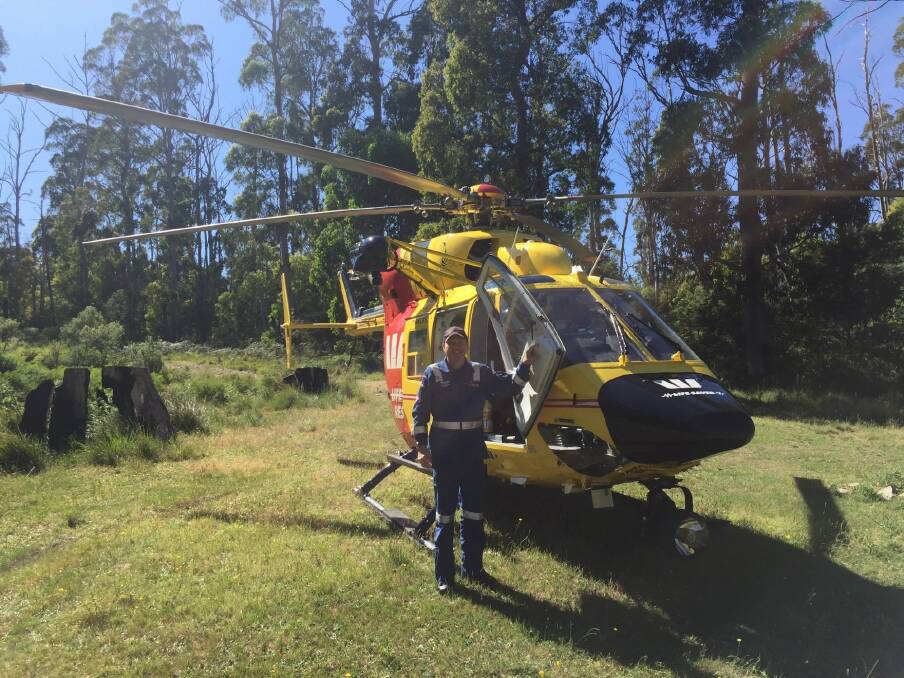 Westpac Lifesaver rescue helicopter pilot Rick Walden at Khancoben. The Westpac Rescue Helicopter  winched a Canberra kayaker to safety on Tuesday morning.  Photo: Supplied