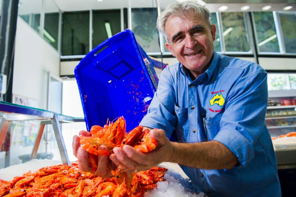 Fish Co Fish Market's John Fragopoulos with some of this year's catch. Photo: Elesa Kurtz