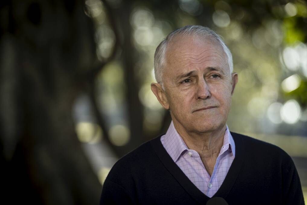 Prime Minister Malcolm Turnbull on Sunday. Photo: Brook Mitchell