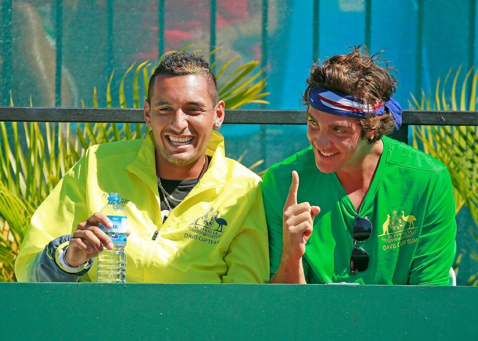 Nick Kyrgios and Thanasi Kokkinakis could team up for Australia in next year's Davis Cup tie against the US, which Canberra wants to host. Photo: Getty Images