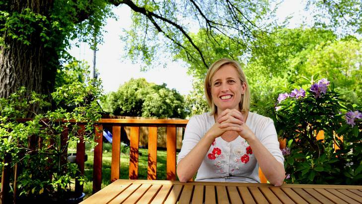 ACT Chief Minister Katy Gallagher at her home in Lyneham. Photo: Melissa Adams